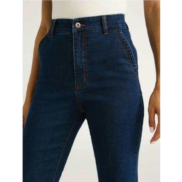 Sophia Jeans by Sophia Vergara Blue Denim Trouser Flare High Rise Jeans Size 12 - Picture 3 of 16